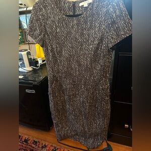 Boden size 6 brown a Elegant Black and White Tweed Dress